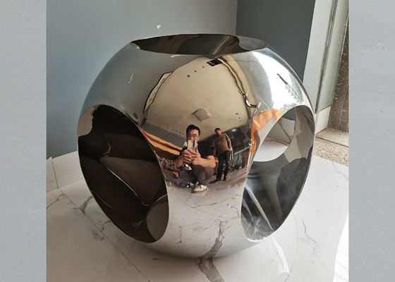 Polished 45cm 316 Stainless Steel Ball Sculpture For Home Decor