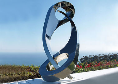 Public Yin Yang Mirror Stainless Steel Sculpture For Decoration , 180cm Height