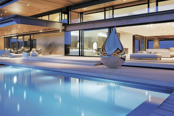 Καλή τιμή. Χάλυβα από ανοξείδωτο χάλυβα γυαλισμένη εξωτερική μεταλλική τέχνη Γλυπτική σταγόνα νερού σε απευθείας σύνδεση