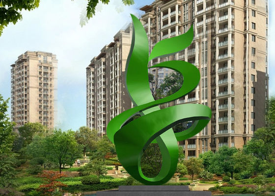 Καλή τιμή. Πράσινη χρωματισμένη σύγχρονη υπαίθρια περίληψη γλυπτών μετάλλων για την οικοδόμηση σε απευθείας σύνδεση