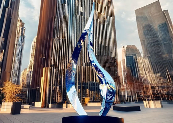 Καλή τιμή. Προσαρμοσμένη αφηρημένη τέχνη Εξωτερική μεταλλική γλυπτική Ατσάλι από ανοξείδωτο χάλυβα Καθρέφτης γυαλισμένο μεταλλικό χειροτεχνείο σε απευθείας σύνδεση