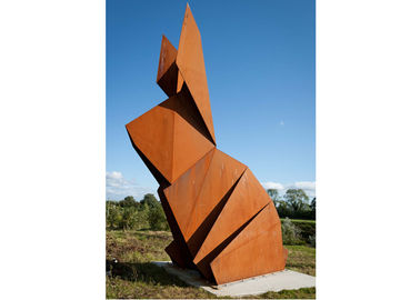 Καλή τιμή. Μεγάλη σκουριασμένη ζωική διακόσμηση γλυπτών κουνελιών χάλυβα Corten κήπων μετάλλων σε απευθείας σύνδεση