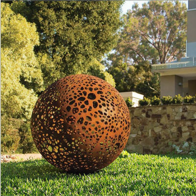 Καλή τιμή. Large Garden Decorative Weathered Corten Steel Rusted Hollow Metal Sphere σε απευθείας σύνδεση