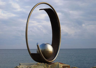 Καλή τιμή. Ανοξείδωτου υπαίθριο κήπων γλυπτό τέχνης γλυπτών δημόσιο με τη σφαίρα σε απευθείας σύνδεση