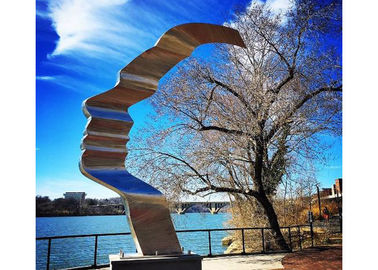 Καλή τιμή. Το αφηρημένο υπαίθριο γλυπτό προσώπου καλλιτεχνών γλυπτών ανοξείδωτου ματ τελειώνει σε απευθείας σύνδεση