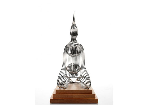 Καλή τιμή. Καθισμένο αριθμού ανοξείδωτου αφηρημένο γλυπτό καλωδίων γλυπτών σύγχρονο σε απευθείας σύνδεση