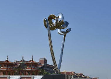 Καλή τιμή. Έξω πορτών σύγχρονος καθρέφτης γλυπτών ανοξείδωτου αφηρημένος που γυαλίζεται σε απευθείας σύνδεση