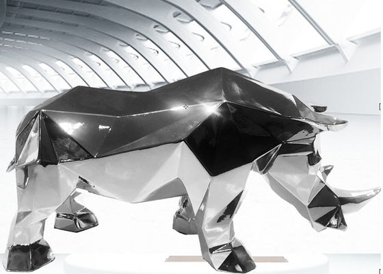 Καλή τιμή. Γυαλισμένο γλυπτό ρινοκέρων ανοξείδωτου συνήθειας καθρέφτης σε απευθείας σύνδεση