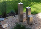Square Cylinder Cascading Garden Water Fountain Feature Of Stainless Steel
