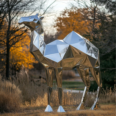 Καλή τιμή. 3D σχέδιο καθρέφτης γυαλισμένη γεωμετρία ατσάλινο καμήλα γλυπτό σε απευθείας σύνδεση
