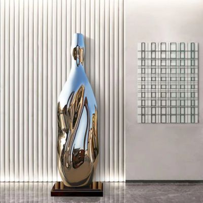 Καλή τιμή. Large Size Mirror Polished Stainless Steel Bottle Sculpture For Decoration σε απευθείας σύνδεση