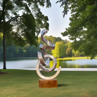 Καλή τιμή. Mirror Polished Stainless Steel Abstract Ribbon Sculpture Large Modern Art Installation σε απευθείας σύνδεση