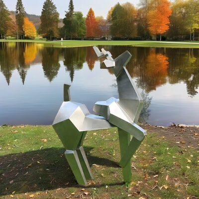 Καλή τιμή. Outdoor Geometric Deer Statue Modern Stainless Steel Yard Art Ornament σε απευθείας σύνδεση