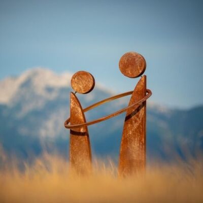 Καλή τιμή. Γλυπτική από χάλυβα Corten Αποτυπωμένη τέχνη για εξωτερική / διακόσμηση κήπου τοπίο σε απευθείας σύνδεση