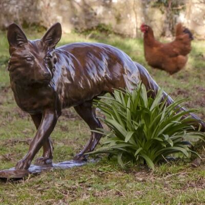 Καλή τιμή. Εξωτερικό Custom Metal Art Decor Χάλκινο Χάλκινο Ζώο Αλεπού Ατσάλινο Γλυπτό σε απευθείας σύνδεση
