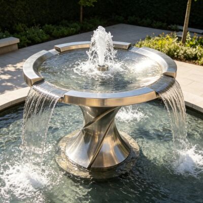 Stainless Steel Water Feature Customizable Outdoor Garden Fountain Sculpture για δημόσιους χώρους και εμπορικά τοπία