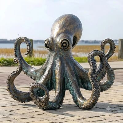 Καλή τιμή. Χειροποίητο χάλκινο γιγάντιο χταπόδι άγαλμα | Παράκτια & Ναυτική διακόσμηση γραφείου σπιτιού Διαδικτυακά