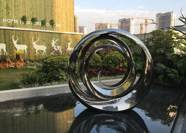 Καλή τιμή. Ανθεκτικό σπειροειδές γλυπτό ανοξείδωτου κύκλων για τη διακόσμηση λιμνών κήπων σε απευθείας σύνδεση