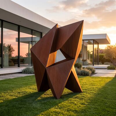 The Monolith — Geometric Abstract Steel Sculpture