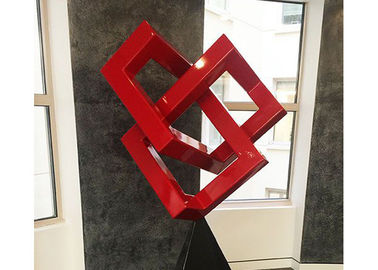 Καλή τιμή. Κόκκινο χρωματισμένο γεωμετρικό γλυπτό σύγχρονης τέχνης γλυπτών μετάλλων για τη διακόσμηση σε απευθείας σύνδεση